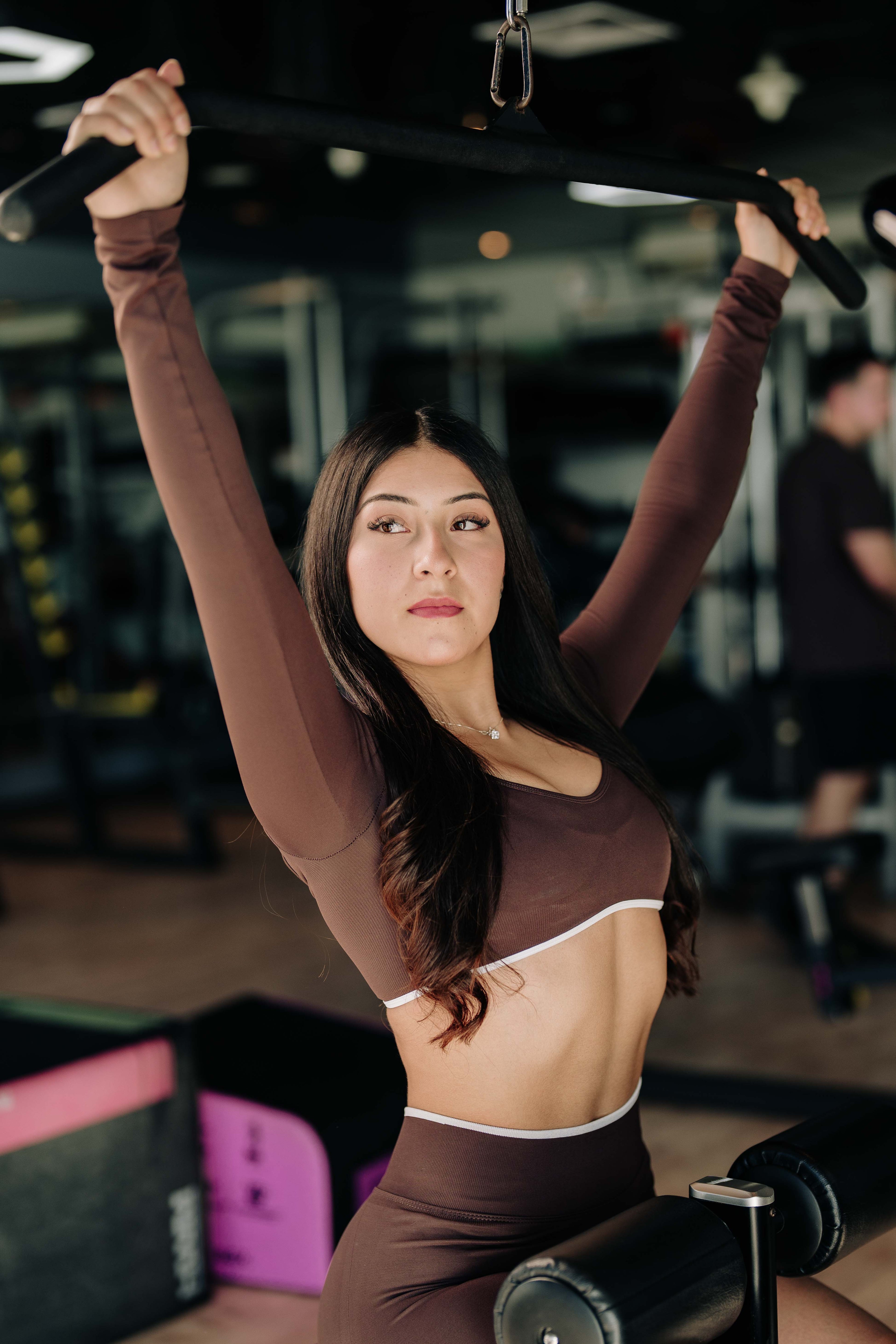 Top Sculpt Brown Line white - Long Sleeve NeuroWear™
