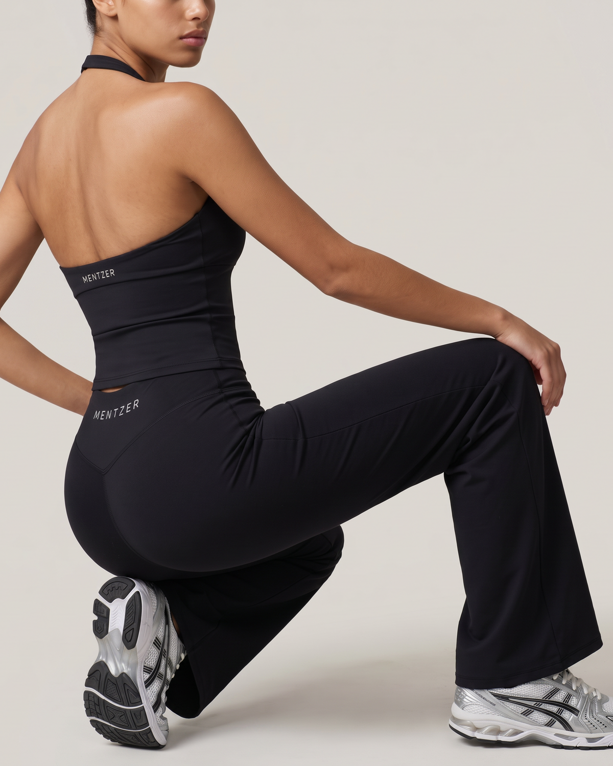 Wide Leg Black — Pantalón Deportivo de Tiro Alto