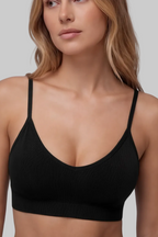 Top Deportivo Mujer Soporte Medio Negro