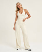 Wide Leg  Prana White   Pantalón Deportivo de Tiro Alto