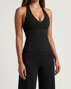 Wide Leg Black — Pantalón Deportivo de Tiro Alto