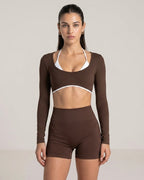 Top Deportivo Manga Larga SCULPT™ Brown