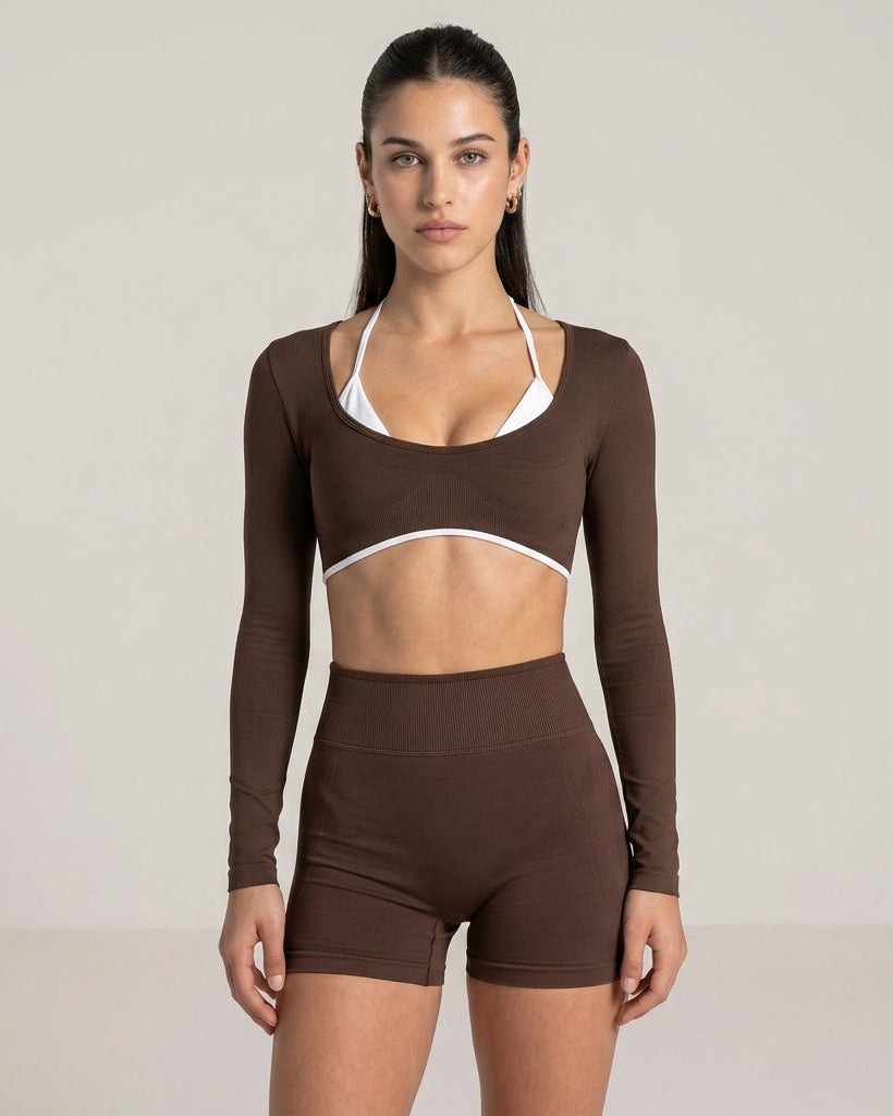 Top Deportivo Manga Larga SCULP™ Brown